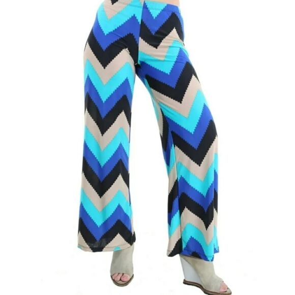 24/7 Comfort Palazzo Chevron Pants Sz XL - Picture 1 of 6